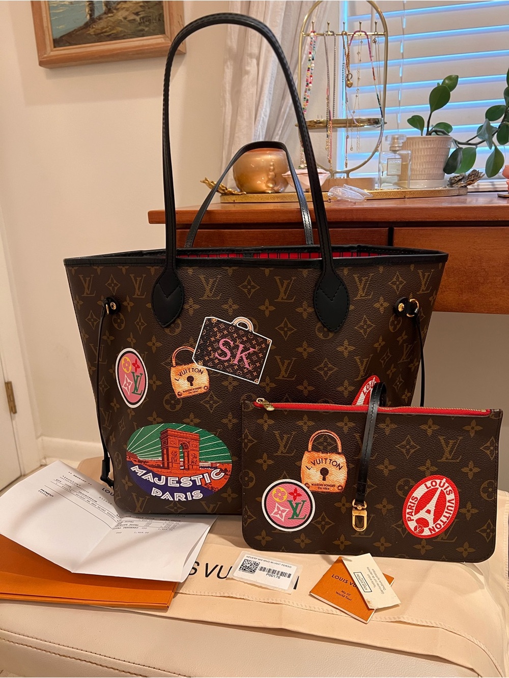 Louis Vuitton Brown Monogram World Tour Neverfull tote